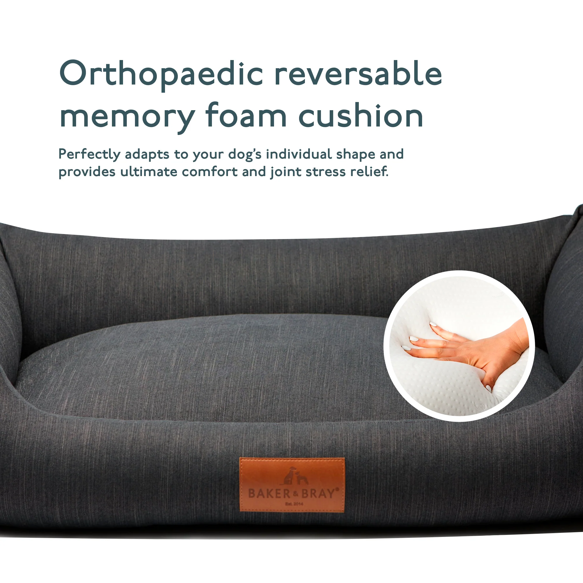 The Ultimate - Eco Friendly Orthopaedic Luxury Dog Bed, Slate Grey - Image 5