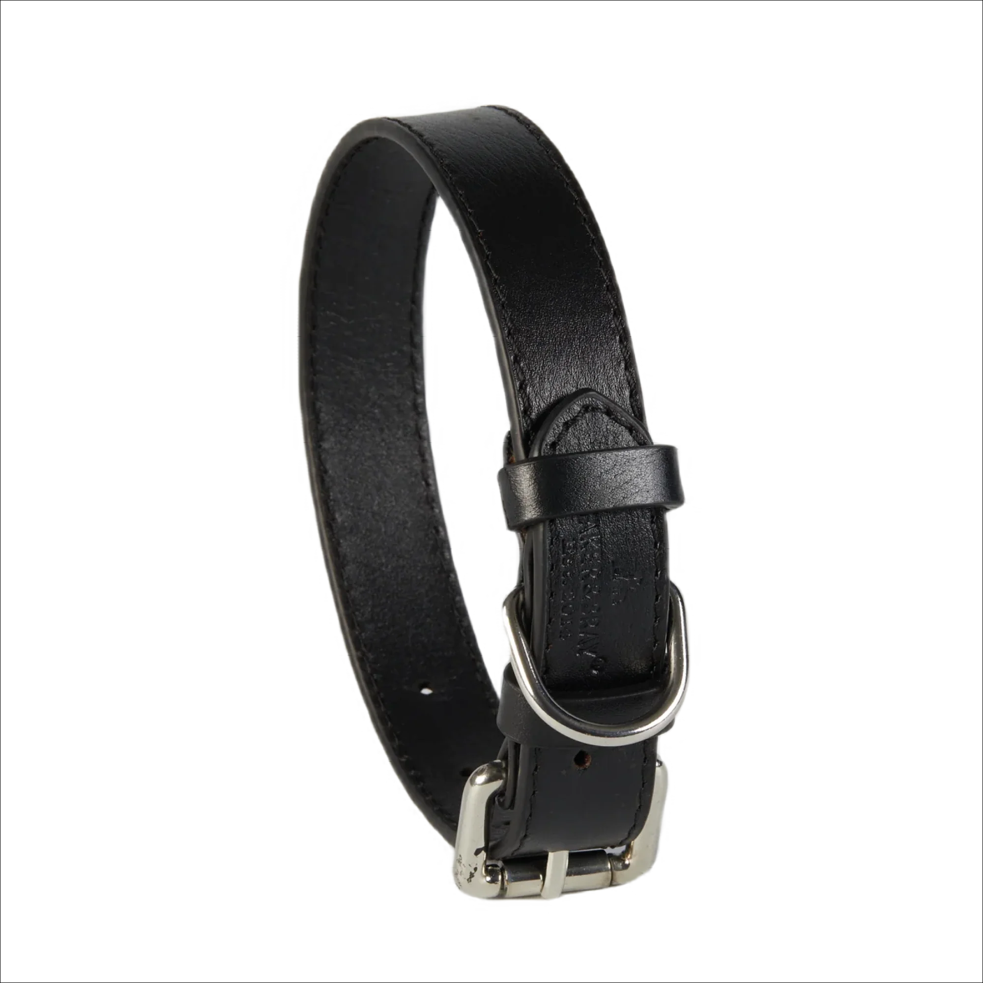 Eco Friendly Leather Dog Collar & Lead Set, Black - Image 5