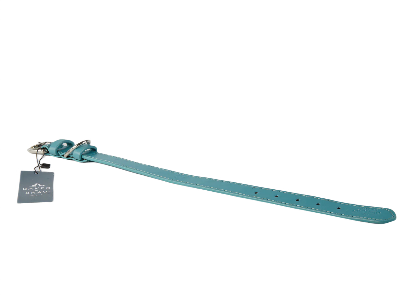 Eco Friendly Leather Dog Collar & Lead Set, Lagoon - Image 6