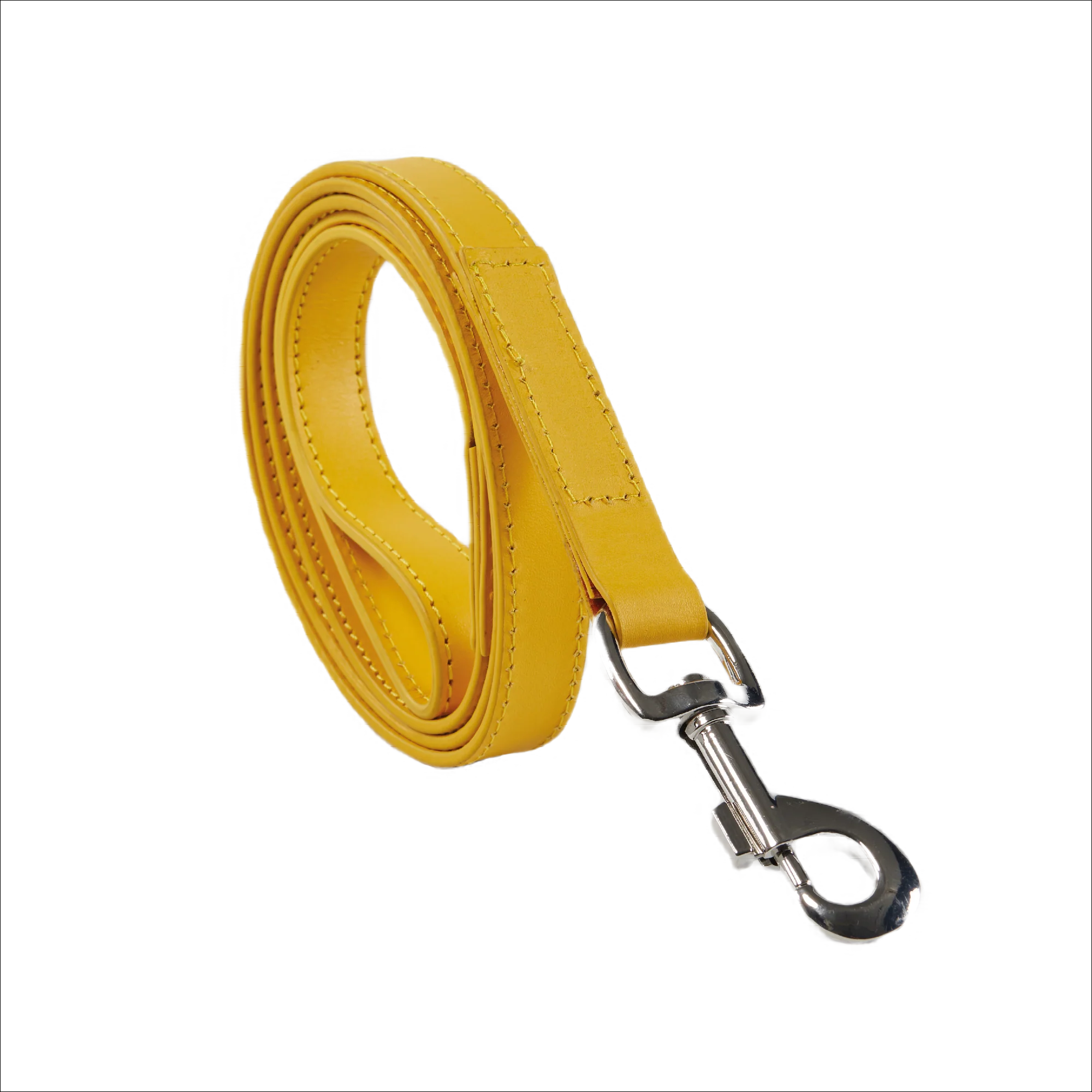 Eco Friendly Leather Dog Collar & Lead Set, Lemon - Image 3