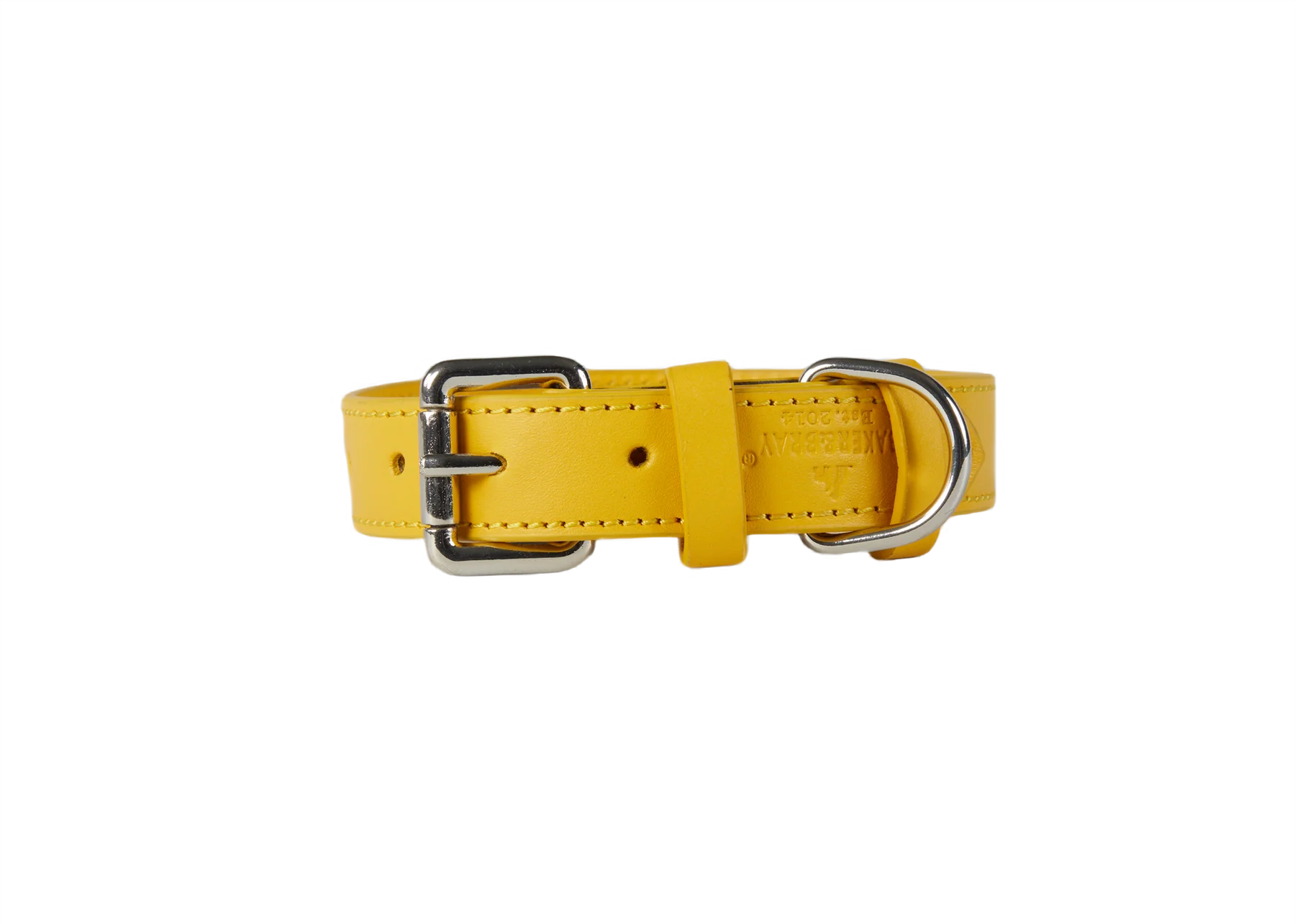 Eco Friendly Leather Dog Collar & Lead Set, Lemon - Image 4
