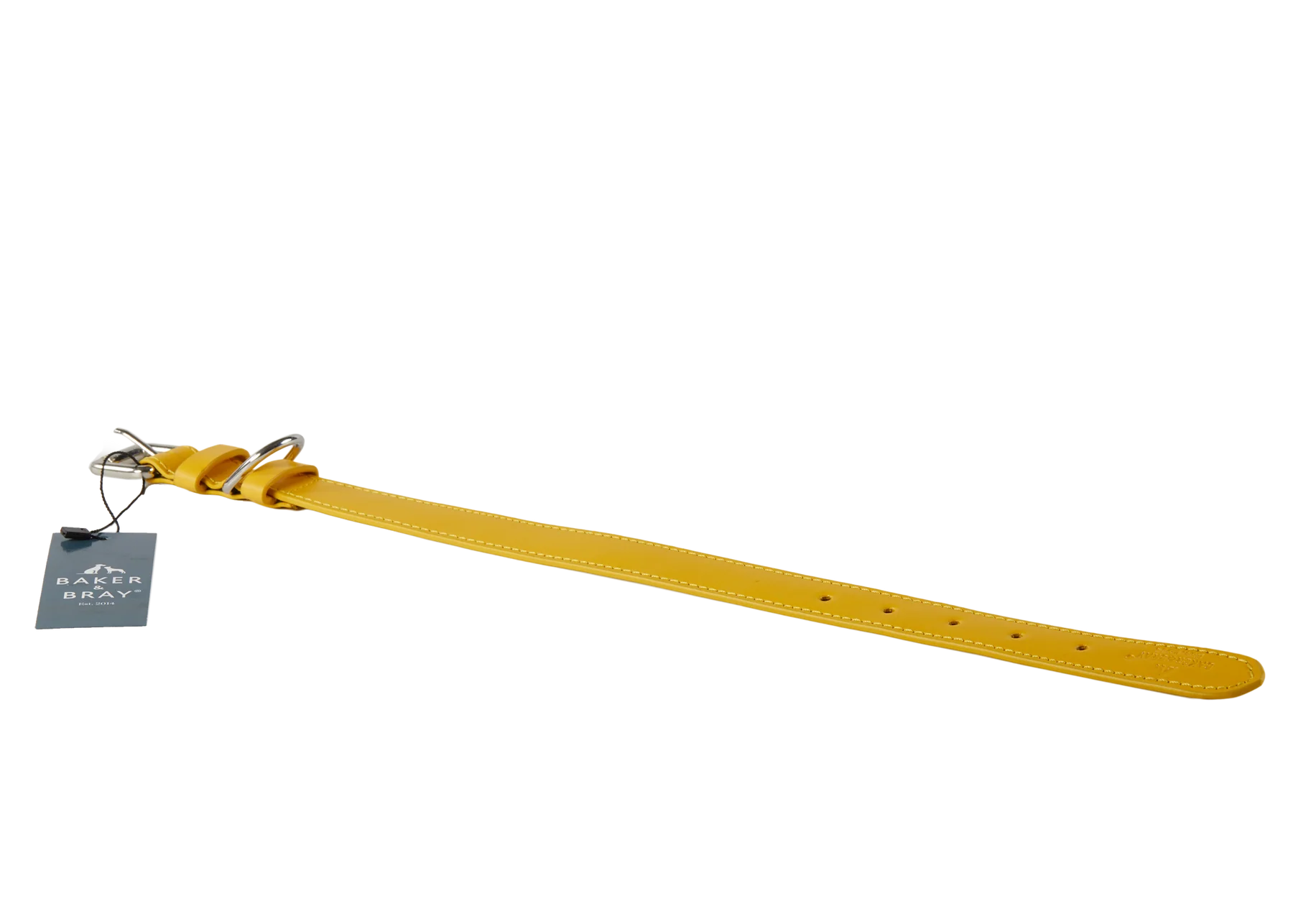 Eco Friendly Leather Dog Collar & Lead Set, Lemon - Image 6