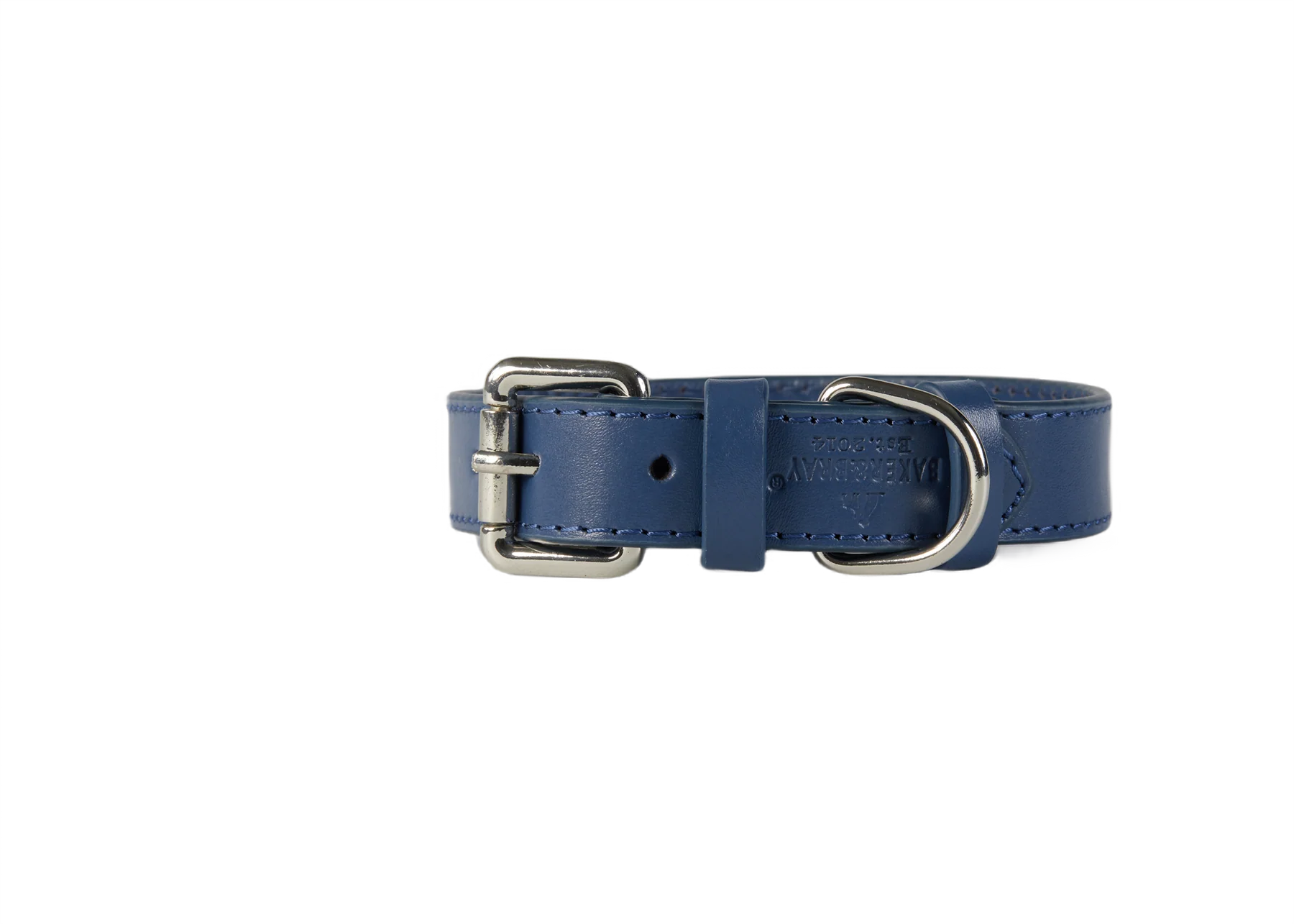 Eco Friendly Leather Dog Collar & Lead Set, Navy - Image 4