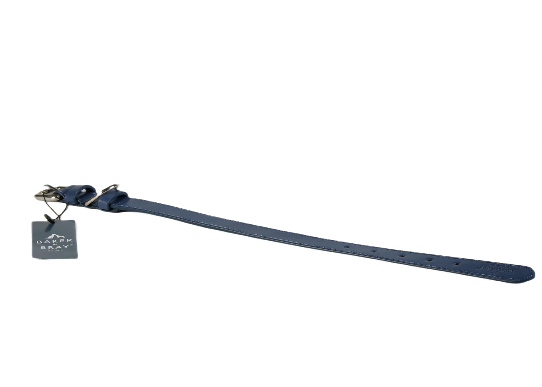 Eco Friendly Leather Dog Collar & Lead Set, Navy - Image 6