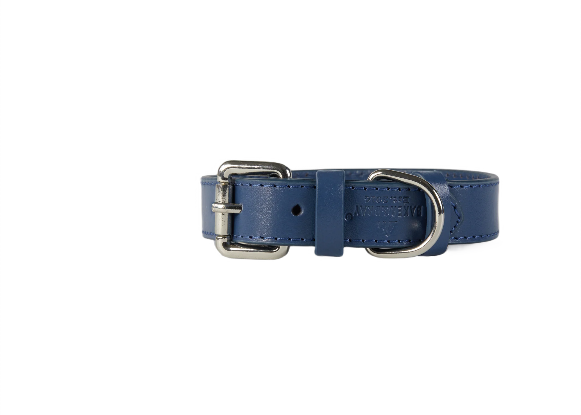 Eco Friendly Leather Dog Collar, Navy - Image 3